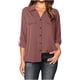 thumbnail image 1 of Blusa de color liso de manga larga con botones sueltos y solapa informal a la moda para mujer Fridja  bvmnju7407, 1 of 5