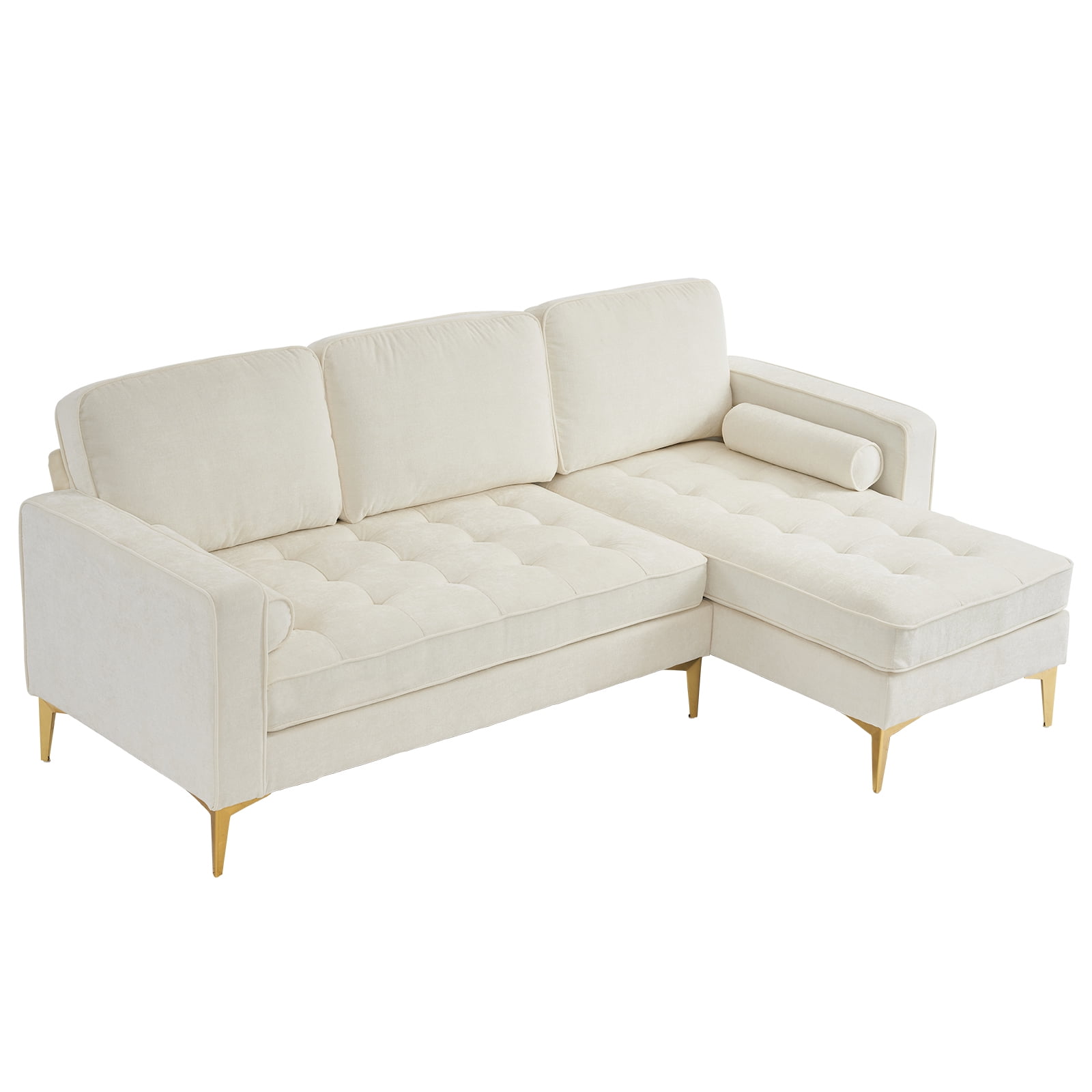 YYAo Convertible Sectional Sofa Futon, L Shaped Couch with Reversible Chaise for for Living Room, Apartment and Small Space, Beige YYAo Convertible Sectional Sofa Futon, L Shaped Couch with Reversible Chaise for for Living Room, Apartment and Small Space, Beige