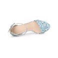 thumbnail image 4 of BLISSFUL STEP Women's Shoes Flower Print Open Toe Block High Heels Summer Sandals Blue 9.5, 4 of 8