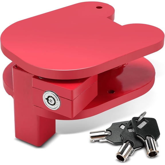 A-Premium Trailer Hitch Lock - Steel Ball and Ring Hitch Lock, for use on - 1-7/8 inch, 2 inch, 2-5/16 inch ball or any size ring/pintle type hitch, coupler lock Built with 3/8 inch plate steel