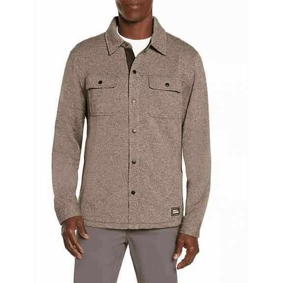 Eddie Bauer Men's Sweater Fleece Shirt Jacket Turkish Coffee XL