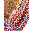 thumbnail image 3 of Indian Handmade Braided Multi Cotton Border with Inner Natural Jute Area Rug, Home Décor Rug, Jute Rug for Bedroom, Dining Room, living room, Doormat Rug Size - 6' x 9' Oval (180 cm x 270 cm), 3 of 5