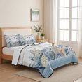 thumbnail image 5 of Full Quilt Set 78''x90'', Blue Coastal Starfish Lightweight Bedspread Coverlet Set with 2 Pillow Shams, Summer Beach Coral Shell Nautical Breathable All Season Quilt Bedding for Bedroom/Guest Room, 5 of 9
