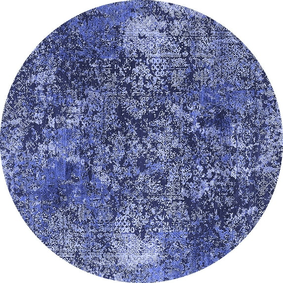 Ahgly Company Indoor Round Oriental Blue Industrial Area Rugs, 8' Round