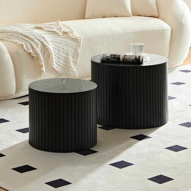 Cylinder side table discount