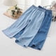 thumbnail image 3 of Pantalones largos de verano para niñas, finos, anchos, informales, versátiles, de seda de hielo, de mezclilla, sueltos, recortados, pantalones de poliéster para niños, 3 of 8