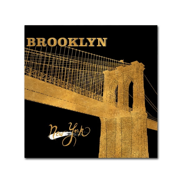 Trademark Fine Art 'Brooklyn Bridge' Canvas Art by Lisa Powell Braun