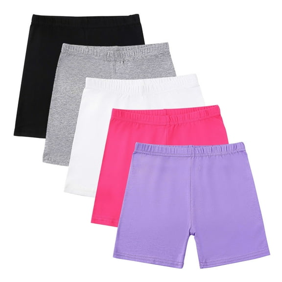 OGLCCG 5 Pack Girls Bike Shorts Cartwheel Shorts for Girls Toddler Under Dress Dance Short Cotton Kids Shorts Multicolor 5-14 Years