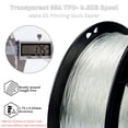 thumbnail image 4 of Filamento flexible de TPU ZIRO para impresora 3D, 1,75 mm, 0,8 kg, transparente, 4 of 5