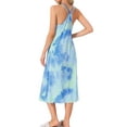 thumbnail image 3 of INSPIRE CHIC Women's Mother's Day Pajama Dress Slip Round Neck Cross Back Camisole Long Nightgowns XL Tie Dye Blue, 3 of 6