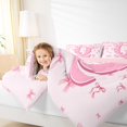 thumbnail image 4 of jejeloiu Monogrammed Q Queen Comforter Set,Cute Bowknot Bowtie Bedding Sets,Light Pink Bedding Comforter Set,Microfiber Room Decorative Reversible,3pcs, 4 of 8