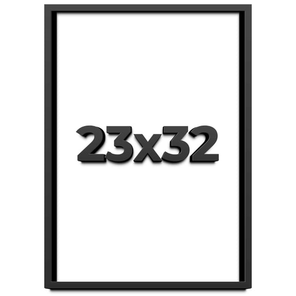 23x32 Shadow Box Frame Black | 1 inches Deep Real Wood Contemporary Shadowbox Display Frame | UV