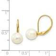 thumbnail image 5 of Auriga Fine Jewelry 14K Yellow Gold 7-8mm Pearl Dangle Earrings for Women (L- 17mm, W- 7.5mm), 5 of 5