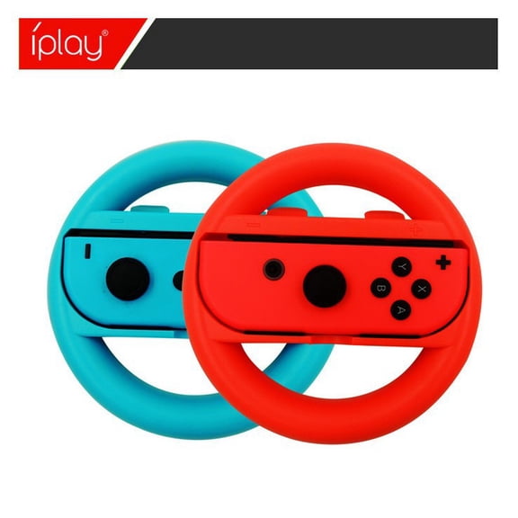 Switch/OLED Joy-Con Racing Steering Wheel - 2-Pack Ergonomic Controller Bracket Handle for Mario Kart 8 Deluxe & Racing Games, Plug-and-Play | Switch Accessories