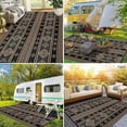 thumbnail image 6 of Outdoor Rugs 9x12 Ft, MJIAexp Large RV Outdoor Mat, Reversible Outdoor Patio Rug, Plastic Straw Waterproof Area Camping Rug Modern Floor Mat for Patio, Backyard, Deck, Porch, Picnic, Beach, Black, 6 of 6