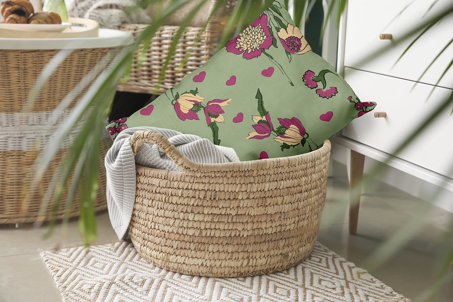 20" x 14" Simply Daisy Love In The Garden Polyester Indoor/Outdoor Pillow, Fresh Green Qty 1