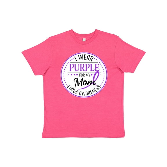 Inktastic I Wear Purple for My Mom- Lupus Awareness Youth T-Shirt