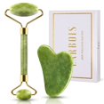 thumbnail image 1 of Jade Roller and Gua Sha Set Tool - CPDD 100% Real Natural Jade, Face Roller Skin Massager for Face, Neck and Eye Treatment Facial Roller for Skin Care Routine, 1 of 6