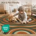 thumbnail image 4 of ODIKA 5'x7' Washable Area Rug Orange Burnt Vintage Swirl Wavy Lines Palette Mirrored Abstract for Small Living Room, Bedroom, Easy Care, Non-Shedding, Pet Friendly, 4 of 7
