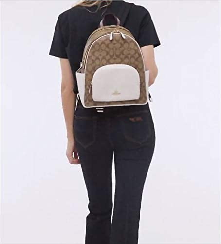 Coach Women's Court Backpack In Signature Canvas (Khaki - Chalk)