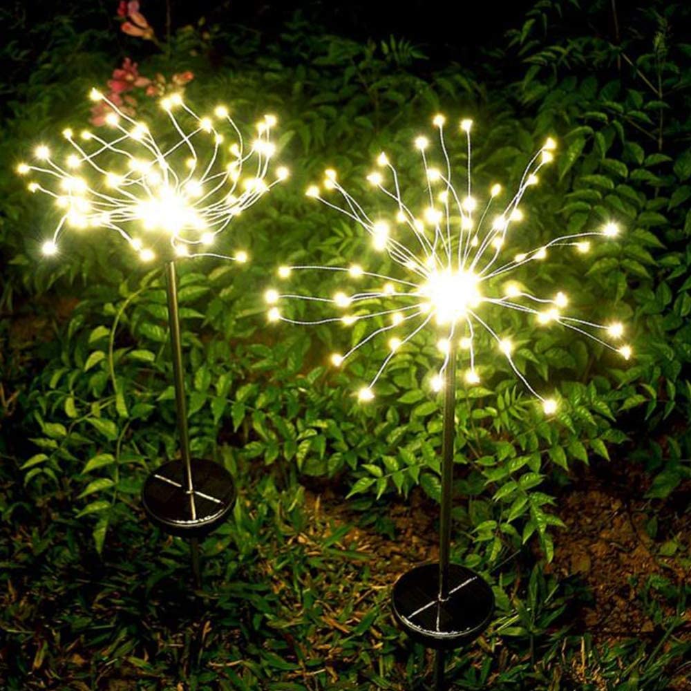 Pack 150LED Garden Solar Lights Outdoor, Flashing Modes 50 Silver Wire  String Waterproof Firework Starburst Fairy Light, DIY Flowers Solar Powered  Lights for Path Patio Lawn Backyard Walkway Xmas