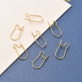 thumbnail image 3 of 20pc Brass Hoop Earring Findings Kidney Ear Wire Long-Lasting Plated Real 18K Gold Plated 19x9x4mm Pin: 0.7mm, 3 of 3