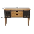 thumbnail image 4 of DecMode 47" x 31" Brown Wood 2 Drawers 1 Shelf and 2 Doors Console Table, 1-Piece, 4 of 13