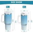 thumbnail image 2 of Gobelet de 40 oz avec Poignée, Couvercle et Paille, Gobelet d'Eau Isolé, Tasse d'Eau en Acier Inoxydable, Tasse Bouteille Réutilisable, Compatible avec Porte-Gobelet, Dégradé Bleu, 2 of 6