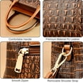 thumbnail image 2 of Women's Purses and Handbags Fashion Top-Handle Satchel Tote Crocodile Pattern PU Leather Shoulder Crossbody Bags, 2 of 7