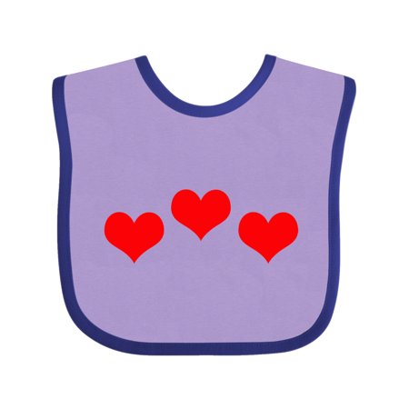 

Inktastic 3 Red Hearts Gift Baby Boy or Baby Girl Bib