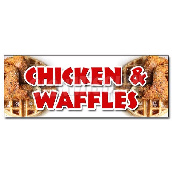 48" CHICKEN & WAFFLES DECAL sticker fried tenders soul food collards homemade