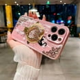 thumbnail image 3 of for iPhone 16 Pro Magnetic Case with Ring Holder, [Compatible with Magsafe] Bling Diamond Glitter Cute Lace Floral Cat Butterfly Kickstand Girly Woman Shockproof Phone Cover for 16 Pro (Pink), 3 of 10