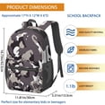 thumbnail image 2 of 17 Inch Lightweight Backpack,PVC Waterproof Oxford Fabric, Ergonomically Designed, with Large Capacity, Camouflage Print, 2 of 5