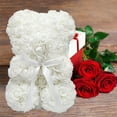 thumbnail image 2 of Way To Celebrate 9.25" Artificial Rose Bear Valentine's Day Gift, White Color, 2 of 8