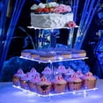 thumbnail image 2 of OnDisplay 3 Tier LED Light Clear Acrylic Appetizer/Cupcake Tower Display Stand, 2 of 7