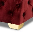 thumbnail image 2 of Baxton Studio Avara Pouf Moderne en Velours Touffeté Bordeaux et Or, 2 of 7