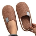 thumbnail image 4 of Women'S Slipper Solid Color Indoor Outdoor House Slipper Fuzzy Fluffy House Shoes Slip On Comfort Footwear Cute Flat Slides Brown US: 10.5, 4 of 8
