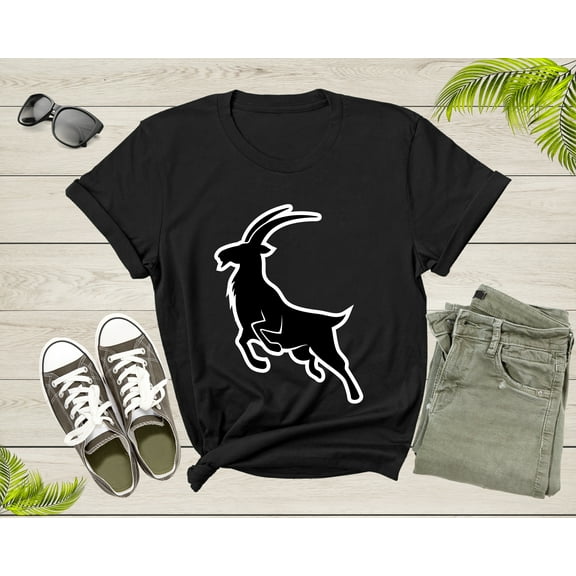 Cool Wild Goat Animal Horn Livestock Silhouette Capricorn T-Shirt Goat Lover Shirt Farm Animal Goat Gift Tshirt Farm Life Animal Lover Shirt