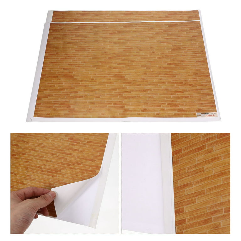 2pcs Mini House Floor Paper Stickers Adhesive Mini Floorboards Mini House Flooring