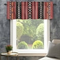 thumbnail image 4 of Red Boho Farmhouse Short Window Curtain Valances, Vintage Ethnic Tribe Rod Pocket Kitchen Valances for Living Room Bedroom Bathroom Cafe 54" x 18", 4 of 8