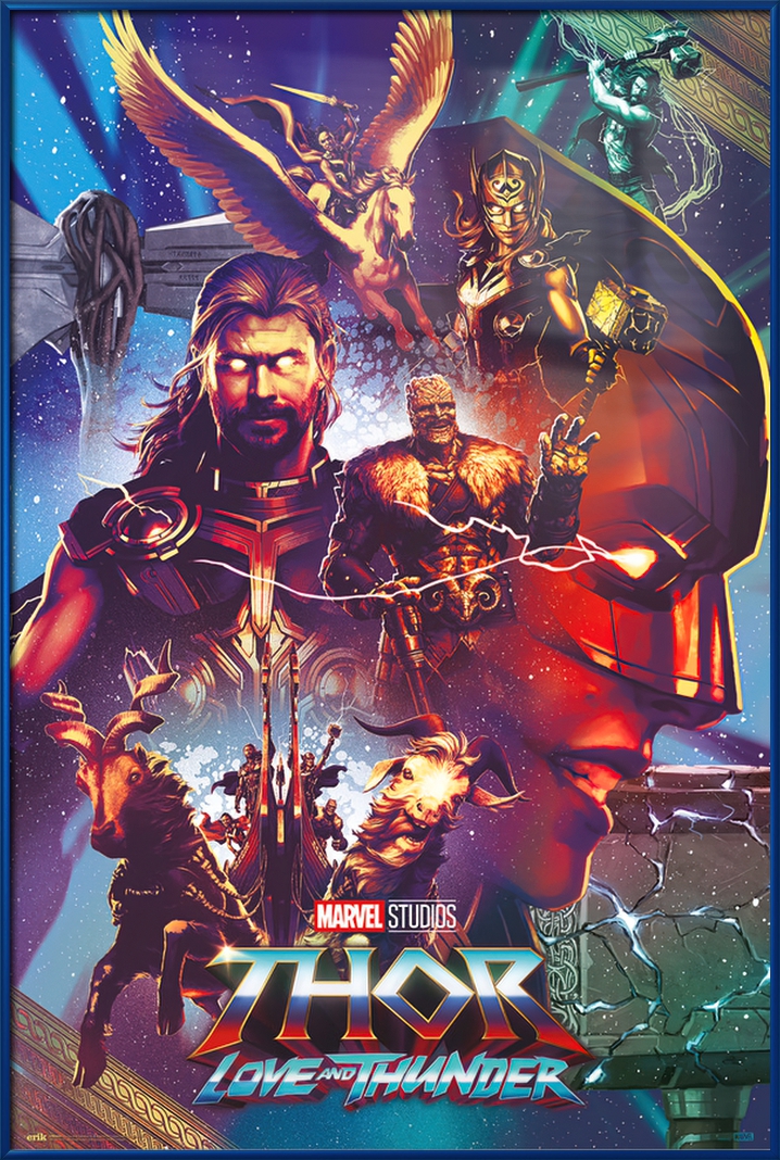 Thor Frame Thor Love And Thunder - Framed Movie Poster (Montage - Thor 4) (24