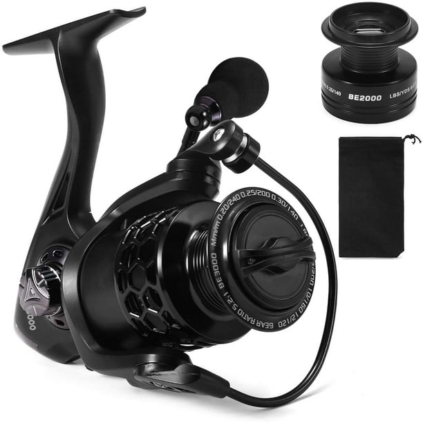 13+1BB Fishing Reel Smooth Spinning Reel with Spare Plastic Spools  Interchangeable Collapsible Handle Fishing Tackle 