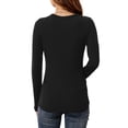 thumbnail image 3 of Anygrew Women Long Sleeve Top Casual Basic Slim Knit Ribbed T Shirt, 3 of 7
