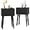 Black, variant on Nightstands Set of 2, Small Side Table, Bedside Table with Fluted Door, Solid Wood Feet; Modern Mid-Century End Table for Bedroom, Small Space (Black)