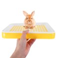 thumbnail image 1 of IFANLANDOR Chinchilla Owners Rectangular Rabbit Litter Box Yellow Plastic 1Set, 1 of 8