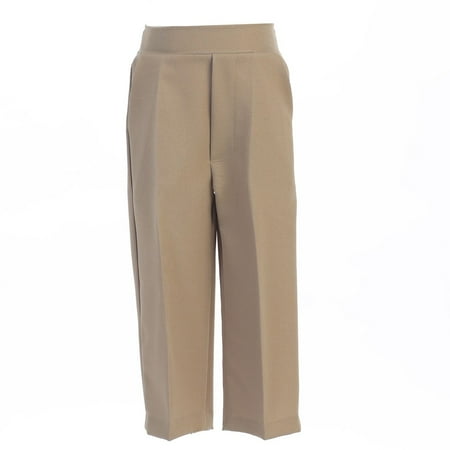 Tan Khaki Corduroy - baby boys khaki elastic waistband special occasion long dress pants 6-12m