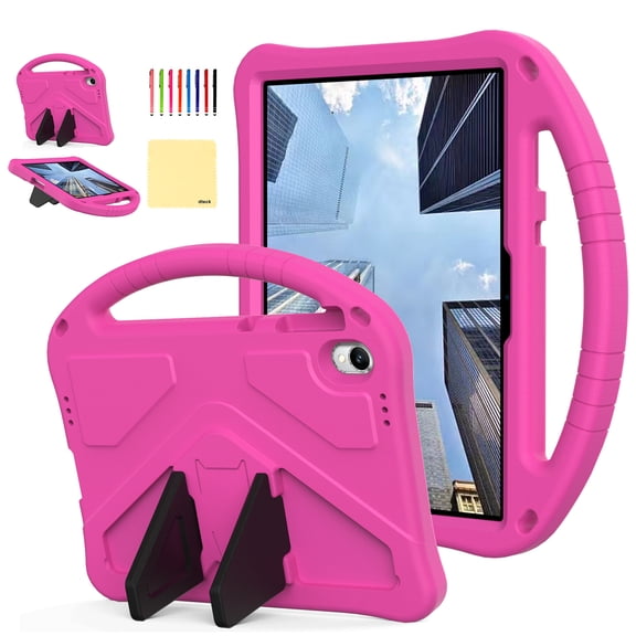 Dteck Kids Friendly Case for Walmart Onn 11" Core Tablet 2026, Lightweight Shockproof EVA Foam Cover with Convertible Handle Kickstand Slim Rugged Protection, Rose