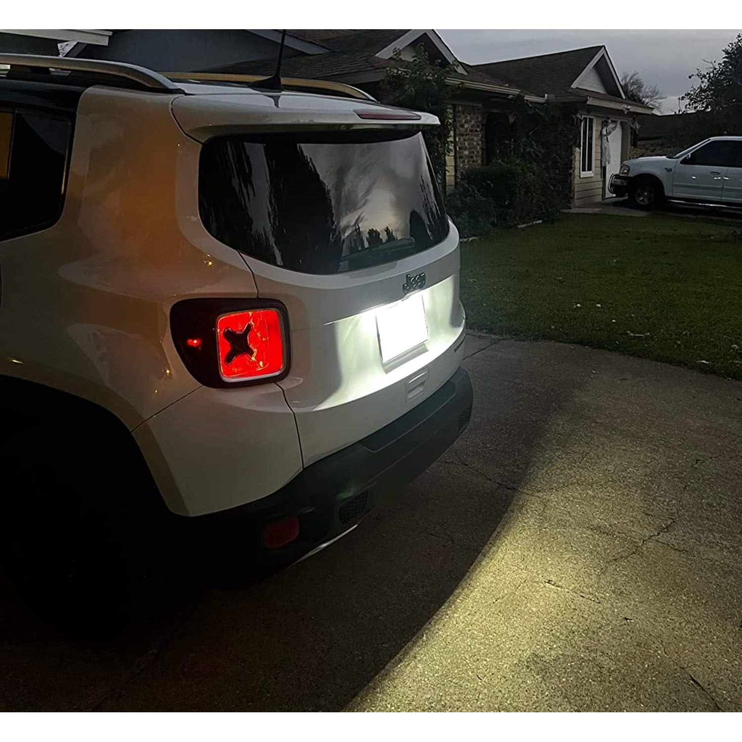 OEM-Fit 3W Full LED License Plate Light Kit For Jeep 2015-up Renegade, Powered by 18-SMD Xenon White LED & Can-bus Error Free