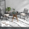 thumbnail image 2 of Indoor Outdoor 2 Chair Cushion with Button Tufted, for Patio, Grey Strip, 2 of 10