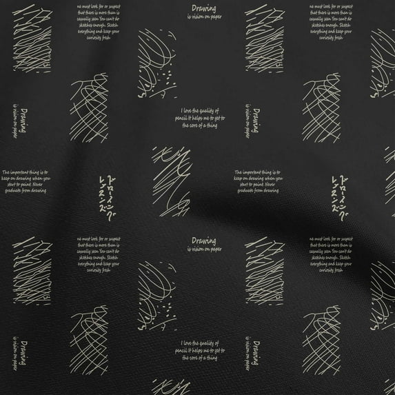 oneOone Georgette Viscose Black Fabric Abstracts Dress Material Fabric Print Fabric By The Yard 42 Inch Wide